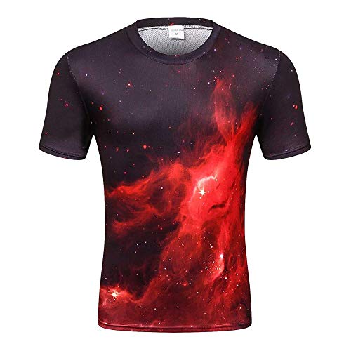 WWDDVH Men 3D T-Shirt Print Space Fire Outflow Paint Hip Hop Hooded T Shirt Tops Tees von WWDDVH
