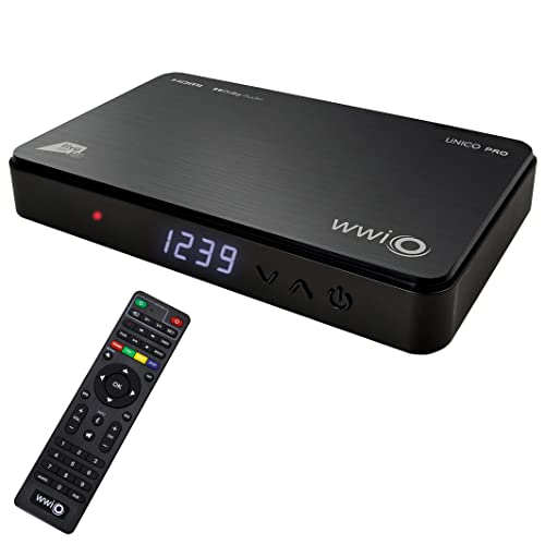 WWIO UNICO PRO Tivusat Offizieller Satelliten-Decoder Pro DVB-S/S2 HEVC komplett mit Karte Tivusat HD mit Aufnahmefunktionen, Black von WWIO