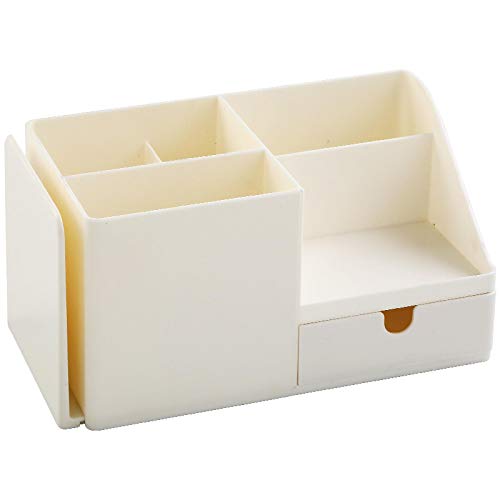 Schreibtisch-Organizer, kreativer ABS-Kunststoff, Schreibtisch-Organizer, Aufbewahrungshalter, Stiftehalter, Abzeichen-Box, Schreibwaren, Büro, Schule, Studenten, Zubehör, beige von WWWL