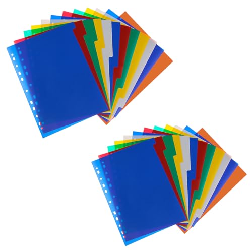 WWYSSZ 24-Teiliges Trennblätter für Ordner A4 Trennregister für Register Dividers for Lever Arch Files aus Buntem Stabilem PP, Trenn-Blätter für die Ordner-Organisation im Büro von WWYSSZ