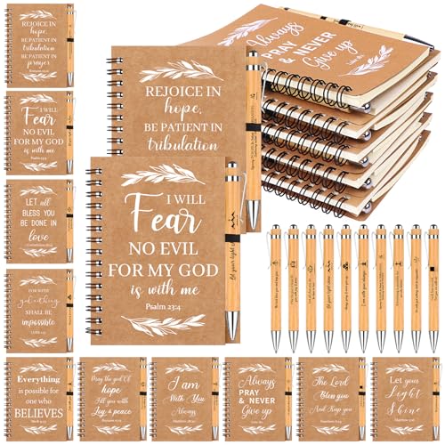 Christlicher Kugelschreiber und Notizbuch, Bibeltagebuch, christlicher Stift, religiöses Geschenk, inspirierende Schrift, Geschenk für Damen, Herren, Kirche, Kollegen, Schulbedarf, Braun, 20 Stück Christlicher Kugelschreiber und Notizbuch, Bibeltagebuch, christlicher Stift, religiöses Geschenk, inspirierende Schrift, Geschenk für Damen, Herren, Kirche, Kollegen, Schulbedarf, Braun, 20 Stück von WWmily