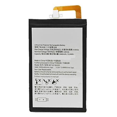 WXKJSHOP BAT-63108-003 Ersatz Akku kompatibel mit BlackBerry Keyone DTEK70 DK70 BBB100-2 BBB100-7 BBB100-1 BBB100-5 3.85V 3440mAh/13.24Wh von WXKJSHOP