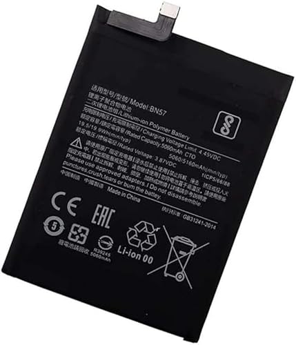 WXKJSHOP BN57 5160mAh 3.87V Phone Ersatz Akku Kompatibel mit Pocophone X3 Poco X3 Pro M2007J20CG X3 NFC M2007J20CG, Poco X3 NFC von WXKJSHOP