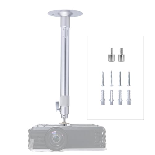 WXLHOTY Universal-Projektor-Wand-Deckenhalterung, Aufhänger, verstellbare Länge von 30 cm bis 59,9 cm, 5 kg Traglast, Deckenprojektorhalterung, Ständer, Halterung mit 360° drehbarem Kopf WXLHOTY Universal-Projektor-Wand-Deckenhalterung, Aufhänger, verstellbare Länge von 30 cm bis 59,9 cm, 5 kg Traglast, Deckenprojektorhalterung, Ständer, Halterung mit 360° drehbarem Kopf von WXLHOTY