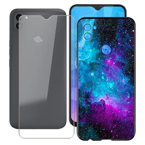 Hülle + Schutzfolie für Gigaset GS5 Lite (6.3"), WXPPJ Schwarz Cover Case Weich Silikon TPU Schutzhülle Schale and 9H Gehärtetes Glas Protector Film für Gigaset GS5 Lite - WMA58 von WXPPJ