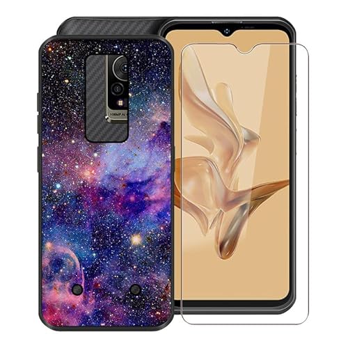 Hülle + Schutzfolie für Ulefone Armor 17 Pro (6.58"), WXPPJ Schwarz Cover Case Weich Silikon TPU Schutzhülle Schale and 9H Gehärtetes Glas Protector Film für Ulefone Armor 17 Pro - Voller Sterne von WXPPJ