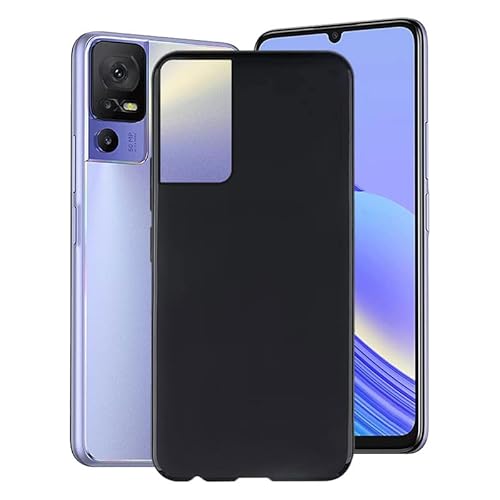 Hülle für TCL 40 SE (6.75"), WXPPJ Schwarz Silikon TPU Case, Ultra Dünn Weich Schutzhülle Tasche Stoßfest Anti-Kratzer Handyhülle Slim Bumper Cover für TCL 40 SE - Schwarz von WXPPJ