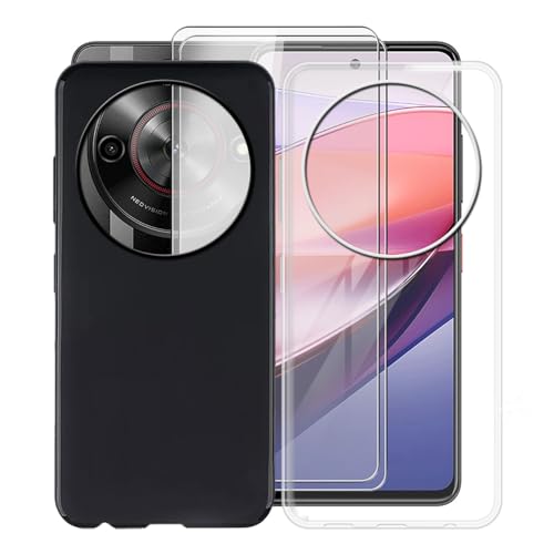 WXPPJ Handyhülle für Nubia Focus 5G Hülle mit 2 Stücks HD Schutzfolie, Stoßfest Soft Silikon TPU Case Ultra Dünn Bumper Cover Schutzhülle für Nubia Focus 5G (6.60") - [2 Sätze] von WXPPJ