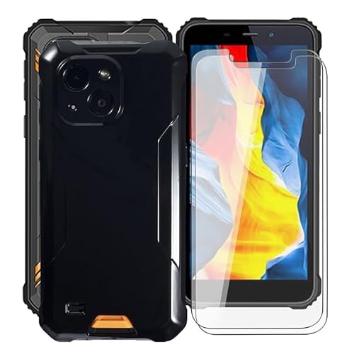WXPPJ Handyhülle für Oukitel WP32 Hülle mit 2 Stücks HD Schutzfolie, Stoßfest Schutzhülle Soft Silikon TPU Case Ultra Dünn Bumper Cover für Oukitel WP32 (5.93") - Schwarz von WXPPJ
