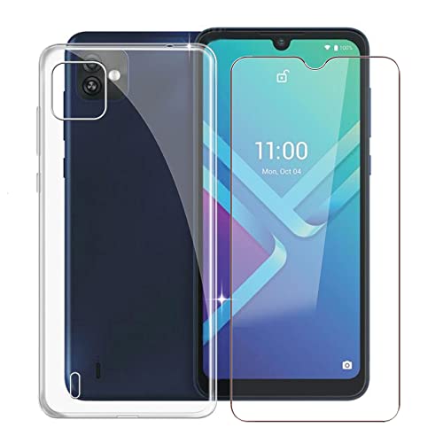 WXPPJ Hülle + Schutzfolie für Wiko Y82 (6.10"), Transparent Case Weich Silikon TPU Schutzhülle Schale Und Gehärtetes Glas Protector für Wiko Y82 - Clear von WXPPJ