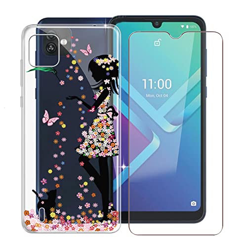 WXPPJ Hülle + Schutzfolie für Wiko Y82 (6.10"), Transparent Case Weich Silikon TPU Schutzhülle Schale Und Gehärtetes Glas Protector für Wiko Y82 - WM49 von WXPPJ
