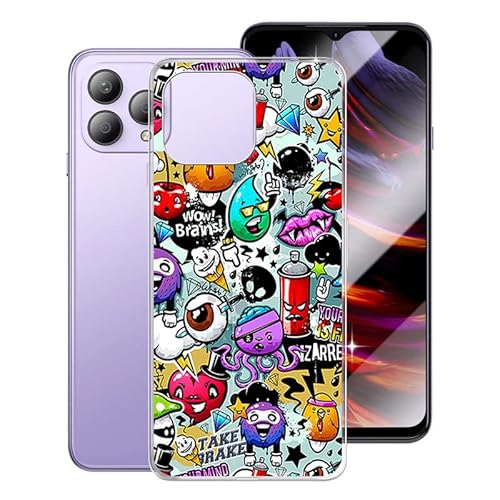 WXPPJ Hülle für Cubot P80 (6.58"), Transparent Anti-Vergilbung Silikon Handyhülle - Ultra Dünn Stoßfeste Schutzhülle Cover Weiche TPU Bumper Case für Cubot P80 - Graffiti von WXPPJ