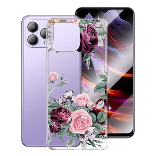 WXPPJ Hülle für Cubot P80 (6.58"), Transparent Anti-Vergilbung Silikon Handyhülle - Ultra Dünn Stoßfeste Schutzhülle Cover Weiche TPU Bumper Case für Cubot P80 - Rose Flower von WXPPJ