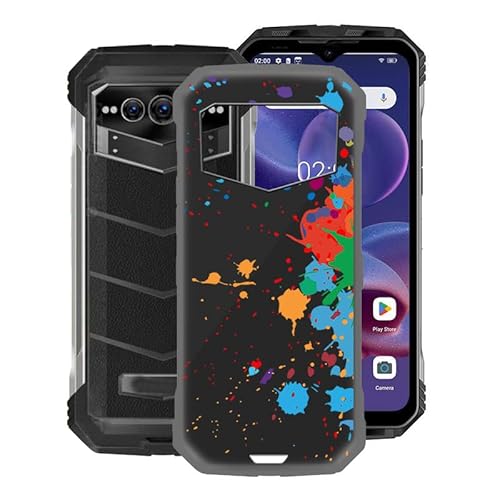 WXPPJ Hülle für Doogee S100 Pro (6.58"), Schwarz Silikon TPU Case, Ultra Dünn Weich Schutzhülle Tasche Stoßfest Anti-Kratzer Handyhülle Slim Bumper Cover für Doogee S100 Pro - Farbkunst von WXPPJ