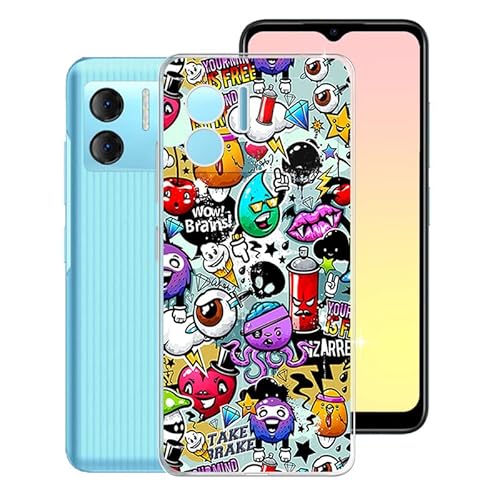 WXPPJ Hülle für Doogee X98 Pro (6.52"), Transparent Anti-Vergilbung Silikon Handyhülle - Ultra Dünn Stoßfeste Kratzfeste Schutzhülle Cover Weiche TPU Bumper Case für Doogee X98 Pro - Graffiti von WXPPJ