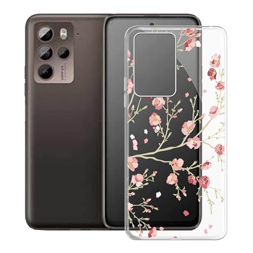 WXPPJ Hülle für HTC U23 Pro (6.70"), Transparent Anti-Vergilbung Silikon Handyhülle - Ultra Dünn Stoßfeste Schutzhülle Cover Weiche TPU Bumper Case für HTC U23 Pro - Blume von WXPPJ