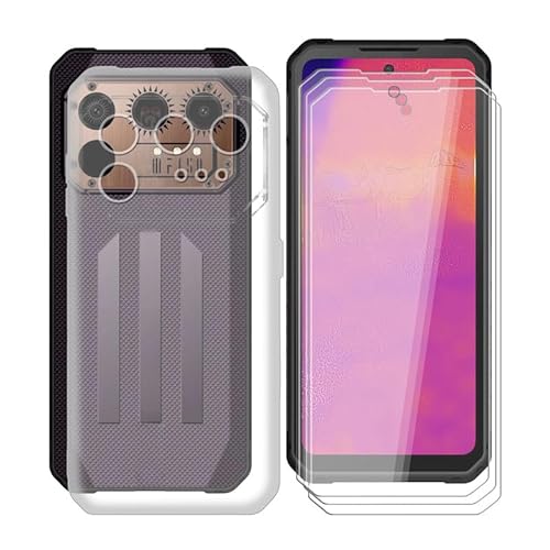 WXPPJ Hülle für IIIF150 Raptor (6.80"), Transparent Silikon Handyhülle Stoßfeste Kratzfeste Schutzhülle Cover TPU Case + 3 Stück 9H Härte Glas Schutzfolie für IIIF150 Raptor - Glasklar von WXPPJ