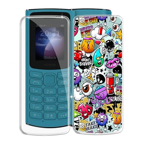 WXPPJ Hülle für Nokia 105 4G (1,8"), Transparent Anti-Vergilbung Silikon Handyhülle - Ultra Dünn Stoßfeste Kratzfeste Schutzhülle Cover Weiche TPU Bumper Case für Nokia 105 4G - [2 Stücke] von WXPPJ