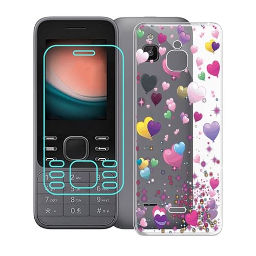WXPPJ Hülle für Nokia 6300 4G (2,4"), Transparent Silikon Handyhülle Stoßfeste Kratzfeste Schutzhülle Cover Weiche TPU Bumper Case + 9H Härte Glas Schutzfolie für Nokia 6300 4G - YQ29 von WXPPJ