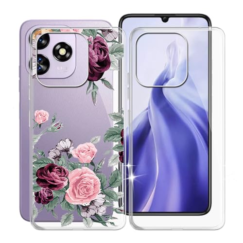 WXPPJ Hülle für Oukitel C51 (6.80"), Transparent Anti-Vergilbung Silikon Handyhülle - Ultra Dünn Stoßfeste Kratzfeste Schutzhülle Cover Weiche TPU Case für Oukitel C51 - [2 Stücke] von WXPPJ