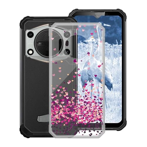 WXPPJ Hülle für Oukitel WP22 (6.58"), Transparent Anti-Vergilbung Silikon Handyhülle - Ultra Dünn Stoßfeste Schutzhülle Cover Weiche TPU Bumper Case für Oukitel WP22 - Rosa Liebe von WXPPJ