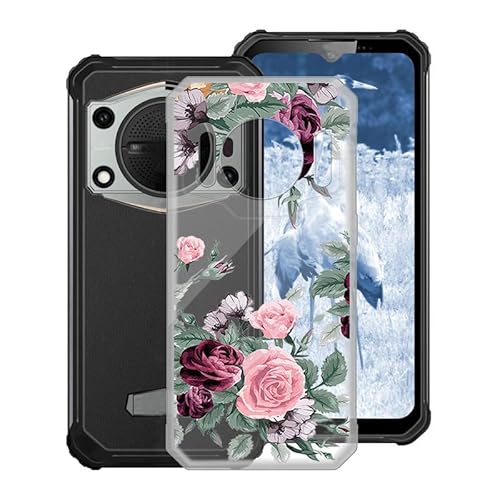 WXPPJ Hülle für Oukitel WP22 (6.58"), Transparent Anti-Vergilbung Silikon Handyhülle - Ultra Dünn Stoßfeste Schutzhülle Cover Weiche TPU Bumper Case für Oukitel WP22 - Rose Flower von WXPPJ