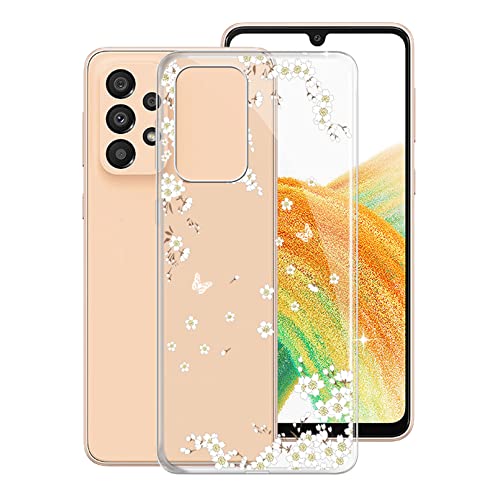 WXPPJ Hülle für Samsung Galaxy A33 5G (6,4"), Silikon Anti-Kratzen Schutzhülle Stoßkasten Shockproof Ultra Dünn Original Handyhülle Case für Samsung Galaxy A33 5G - Kirschblüten von WXPPJ