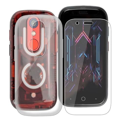 WXPPJ Hülle für Unihertz Jelly Star (3.00") Handyhülle, Transparent Silikon Cover Weiche TPU Case Stoßfeste Kratzfeste Schutzhülle + 9H Härte Glas Schutzfolie für Unihertz Jelly Star - Glasklar von WXPPJ