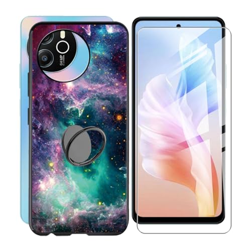 WXPPJ für Blackview Shark 8 Hülle mit 1 Stücks HD Schutzfolie, Stoßfest Schutzhülle Ultra Dünn Soft Silikon TPU Handyhülle + Ring Halterung für Blackview Shark 8 (6.78") - Glitzern von WXPPJ
