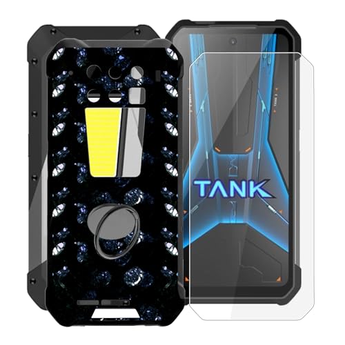 WXPPJ für Unihertz 8849 Tank 3 Pro Hülle mit 1 Stücks HD Schutzfolie, Stoßfest Schutzhülle Ultra Dünn Soft Silikon TPU Handyhülle + Ring Halterung für Unihertz 8849 Tank 3 Pro (6.79") - XT24 von WXPPJ