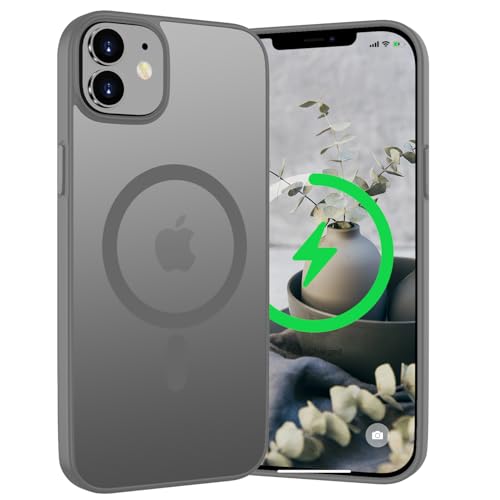 WXX für iPhone 12 Hülle, Magnetisch Hülle Kompatibel mit MagSafe, Rundumschutz Stoßfeste Schutzhülle Translucent Rückseite Handyhülle iPhone 12/12 Pro 6,1 Zoll (Titanium Grau) von WXX