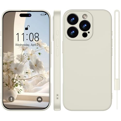 WXX für iPhone 16 Pro Max Hülle Silikon Case, Handyhülle für iPhone 16 Pro Max Dünn Slim mit Microfiber, Kratzfeste Rundumschutz Case Hülle für iPhone 16 Pro Max 6.9'' Retro Weiß von WXX