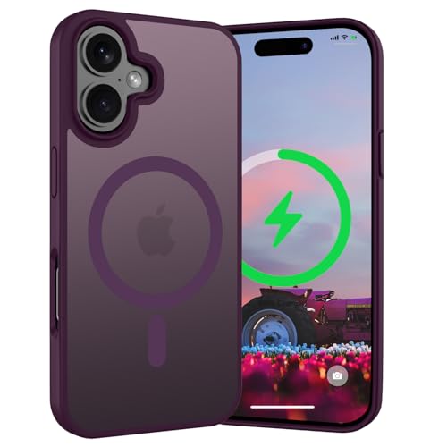 WXX für iPhone 16 Hülle, Magnetisch Hülle Kompatibel mit MagSafe, Rundumschutz Stoßfeste Schutzhülle Translucent Rückseite Handyhülle iPhone 16 6,1 Zoll (Dunkel Lila) von WXX