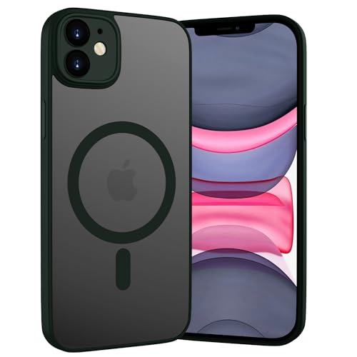 WXX iPhone 11 Hülle Magnetisch Case, Kompatibel mit MagSafe, Durchscheinend Hautfreundliches Touch-Gefühl Matte Back Stoßfeste Schutzhülle Slim Case for iPhone 11 6.1” Grün von WXX