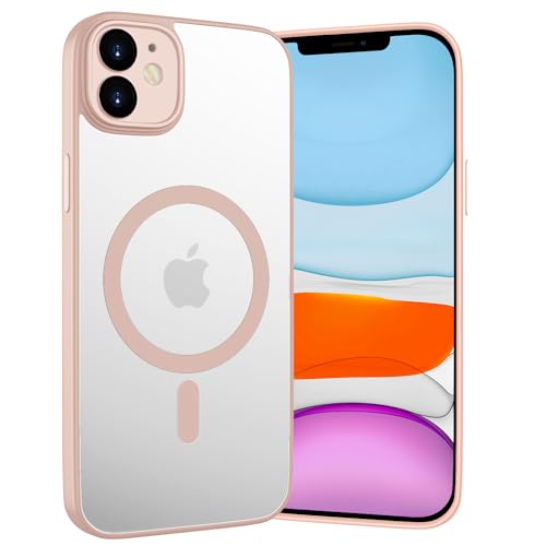 WXX iPhone 11 Hülle Magnetisch Case, Kompatibel mit MagSafe, Durchscheinend Hautfreundliches Touch-Gefühl Matte Back Stoßfeste Schutzhülle Slim Case for iPhone 11 6.1” Rosa von WXX