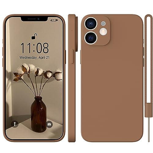 WXX iPhone 12 Mini Hülle Silikon Case, Hanyhülle iPhone 12 Mini Dünn Slim mit Microfiber, Kratzfeste Rundumschutz Case Hülle für iPhone 12 Mini 5.4'' 2020 Braun von WXX