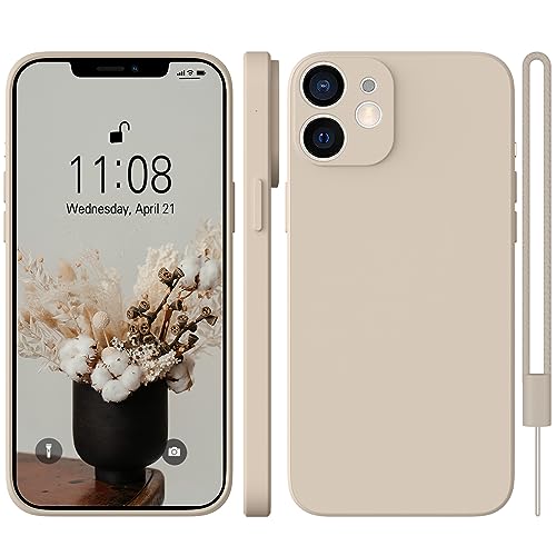 WXX iPhone 12 Mini Hülle Silikon Case, Hanyhülle iPhone 12 Mini Dünn Slim mit Microfiber, Kratzfeste Rundumschutz Case Hülle für iPhone 12 Mini 5.4'' 2020 Khaki von WXX