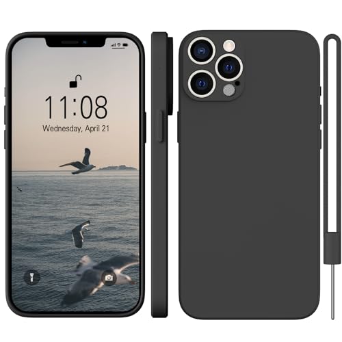 WXX iPhone 12 Pro Max Hülle Silikon Case, Hanyhülle iPhone 12 Pro Max Dünn Slim mit Microfiber, Kratzfeste Rundumschutz Case Hülle für iPhone 12 Pro Max 6.7'' 2020 Matte Schwarz von WXX