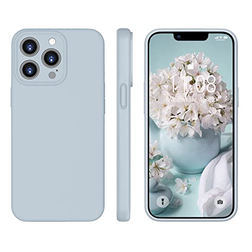 WXX iPhone 12 Pro Max Hülle Silikon Case, Hanyhülle iPhone 12 Pro Max Ultra Dünn mit Microfiber, Flüssig Silikon Gel Gummi Kratzfeste Schutzhülle Matt Hülle für iPhone 12 Pro Max 6.7'' Baby Blau von WXX