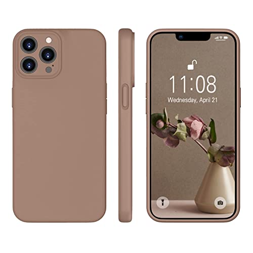 WXX iPhone 12 Pro Max Hülle Silikon Case, Hanyhülle iPhone 12 Pro Max Ultra Dünn mit Microfiber, Flüssig Silikon Gel Gummi Kratzfeste Schutzhülle Matt Hülle für iPhone 12 Pro Max 6.7'' Braun von WXX