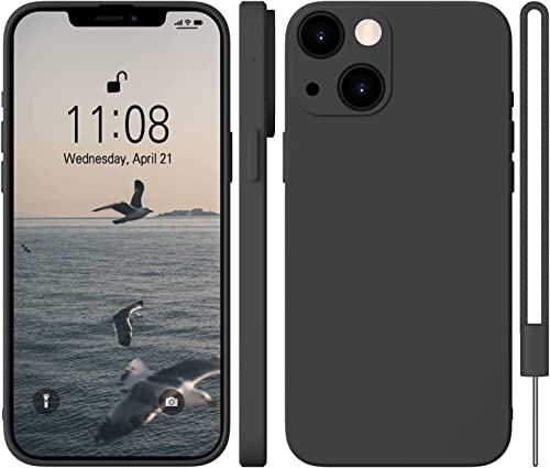 WXX iPhone 13 Hülle Silikon Case, Hanyhülle iPhone 13 Dünn Slim mit Microfiber, Kratzfeste Rundumschutz Case Hülle für iPhone 13 6.1'' 2021 Matte Schwarz von WXX