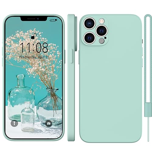 WXX iPhone 13 Pro Max Hülle Silikon Case, Hanyhülle iPhone 13 Pro Max Dünn Slim mit Microfiber, Kratzfeste Rundumschutz Case Hülle für iPhone 13 Pro Max 6.7'' 2021 Mint Grün von WXX