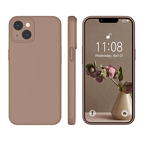 WXX iPhone 14 Hülle Silikon Case, Hanyhülle iPhone 14 Ultra Dünn mit Microfiber, Flüssig Silikon Gel Gummi Kratzfeste Schutzhülle Matt Hülle für iPhone 14 6.1'' 2022 Braun von WXX