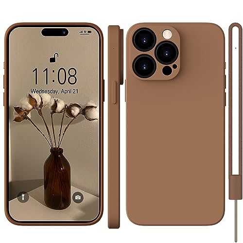 WXX iPhone 14 Pro Hülle Silikon Case, Hanyhülle iPhone 14 Pro Dünn Slim mit Microfiber, Kratzfeste Rundumschutz Case Hülle für iPhone 14 Pro 6.1'' Brown von WXX