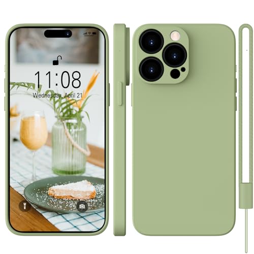 WXX iPhone 14 Pro Hülle Silikon Case, Hanyhülle iPhone 14 Pro Dünn Slim mit Microfiber, Kratzfeste Rundumschutz Case Hülle für iPhone 14 Pro 6.1'' Matcha Grün von WXX