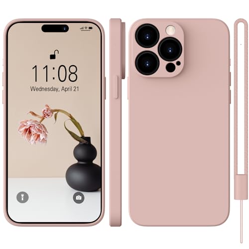 WXX iPhone 14 Pro Hülle Silikon Case, Hanyhülle iPhone 14 Pro Dünn Slim mit Microfiber, Kratzfeste Rundumschutz Case Hülle für iPhone 14 Pro 6.1'' Matte Rosa von WXX