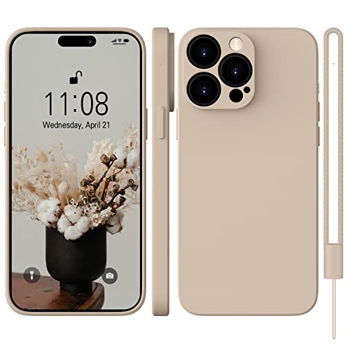 WXX iPhone 15 Pro Hülle Silikon Case, Hanyhülle iPhone 15 Pro Dünn Slim mit Microfiber, Kratzfeste Rundumschutz Case Hülle für iPhone 15 Pro 6.1'' 2023 Khaki von WXX