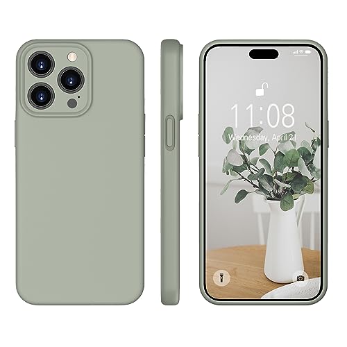 WXX iPhone 15 Pro Hülle Silikon Case, Hanyhülle iPhone 15 Pro Ultra Dünn mit Microfiber, Flüssig Silikon Gel Gummi Kratzfeste Schutzhülle Matt Hülle für iPhone 15 Pro 6.1'' 2023 Kupfer Grün von WXX