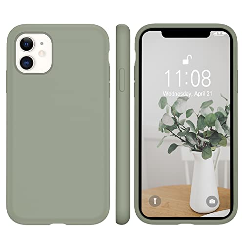 iPhone 11 Hülle Silikon Case,WXX Hanyhülle iPhone 11 Ultra Dünn mit Microfiber, Flüssig Silikon Gel Gummi Kratzfeste Schutzhülle Matt Hülle für iPhone 11 6.1'' 2019 Kupfer Grün von WXX