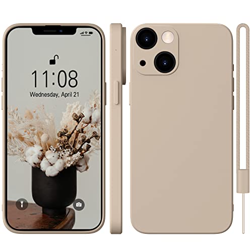 iPhone 14 Hülle Silikon Case, WXX Hanyhülle iPhone 14 Dünn Slim mit Microfiber, Kratzfeste Rundumschutz Case Hülle für iPhone 14 6.1'' Khaki von WXX